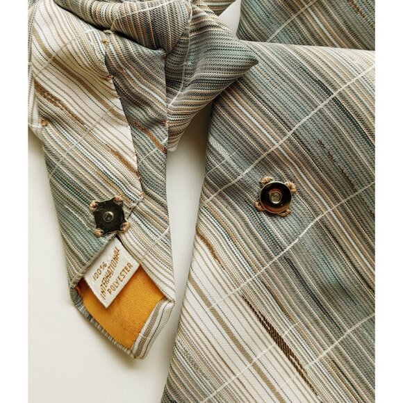 Ogsplosh Women's Retro Ascot Scarf Made From A Vintage Necktie Beige - Picture 4 of 6